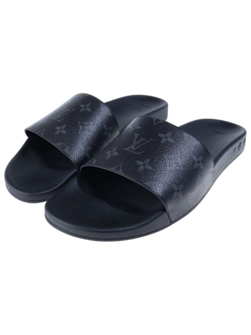 Louis Vuitton Monogram Eclipse Waterfront Line Sandals Black